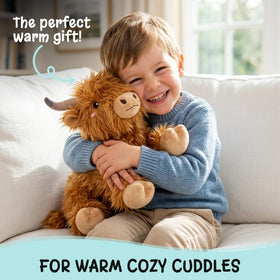 Soft, plush Highland Cow design ideal for cuddling and relaxation