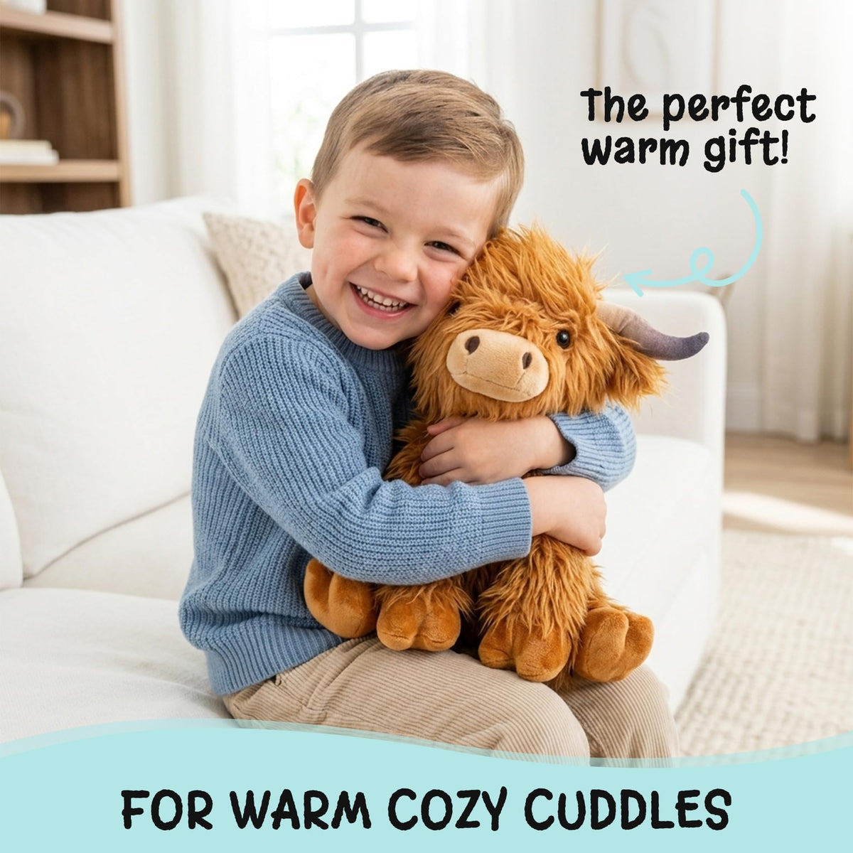 Happy Fuel Highland Cow plush offers soft, cozy texture for evenings.
