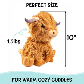 Happy Fuel unscented clay bead filling keeps Highland Cow plush clean.