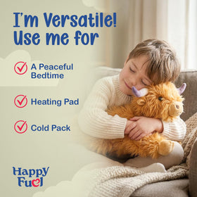Gift-ready brown cow plush by Happy Fuel for loved ones of all ages.