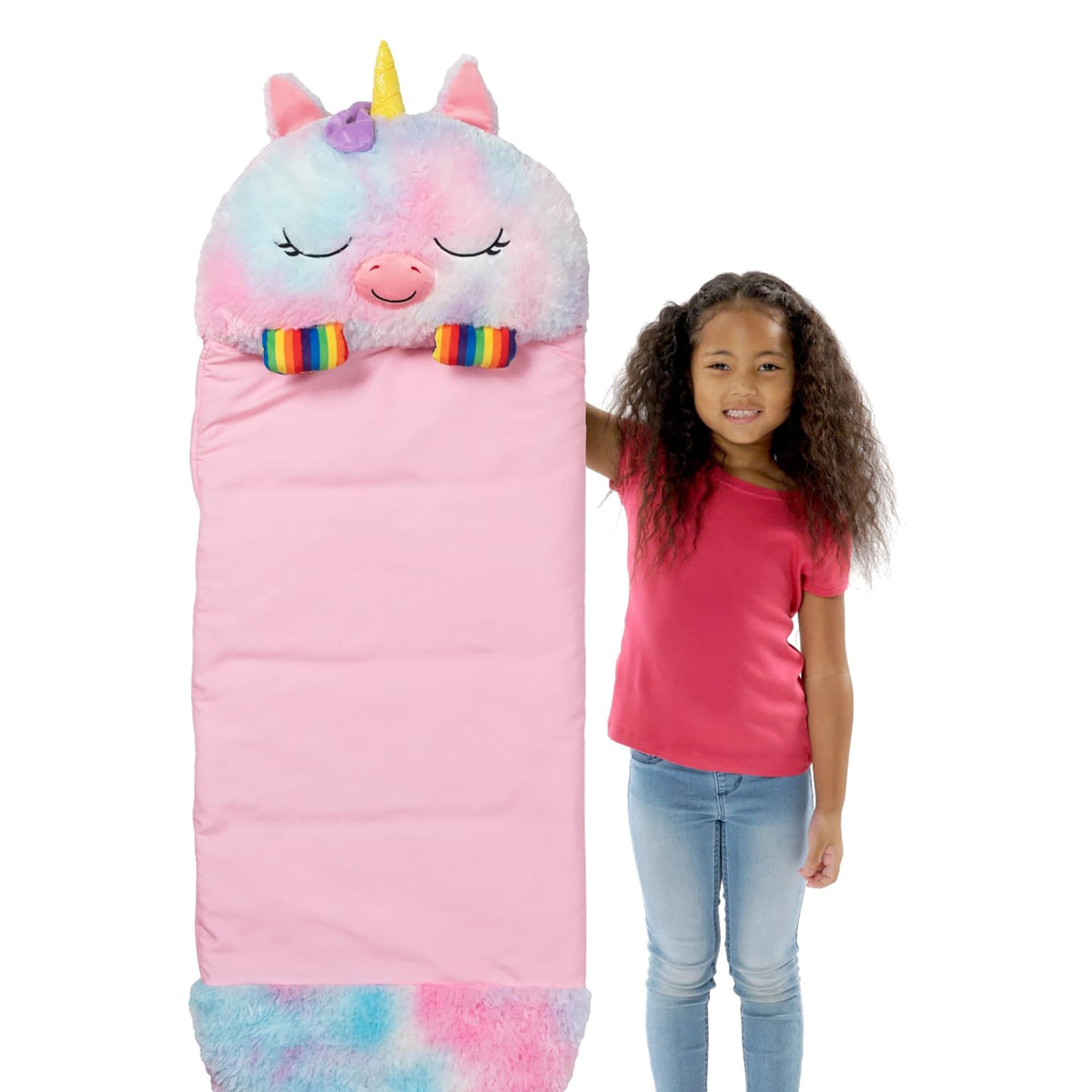 Happy Nappers medium Rainbow Unicorn, spacious size for growing kids and comfy naps.