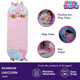 Happy Nappers Rainbow Unicorn fabric close-up shows ultra-soft plush.