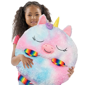 Happy Nappers Rainbow Unicorn packaged as a gift-ready friend.
