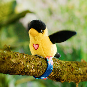 Happy Yappers Red Parrot mimics phrases after you speak