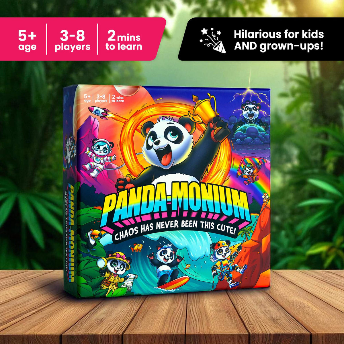 Happy Yeti Pandamonium playing cards fuel quick rounds and playful competition.