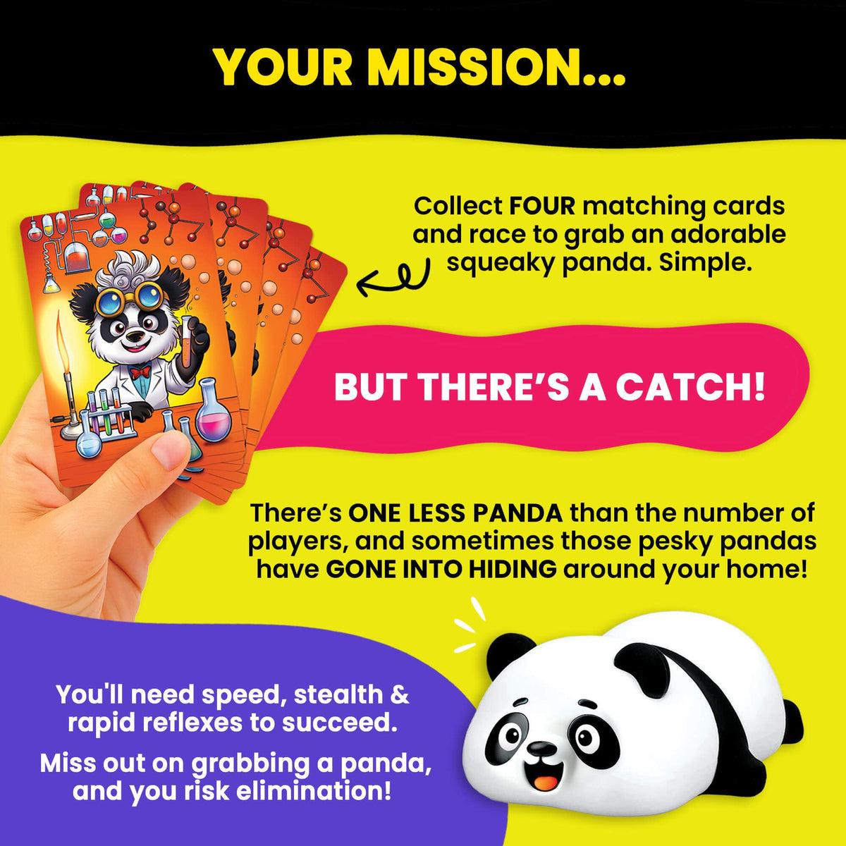 Happy Yeti Pandamonium rule sheet helps quick setup and smooth play.