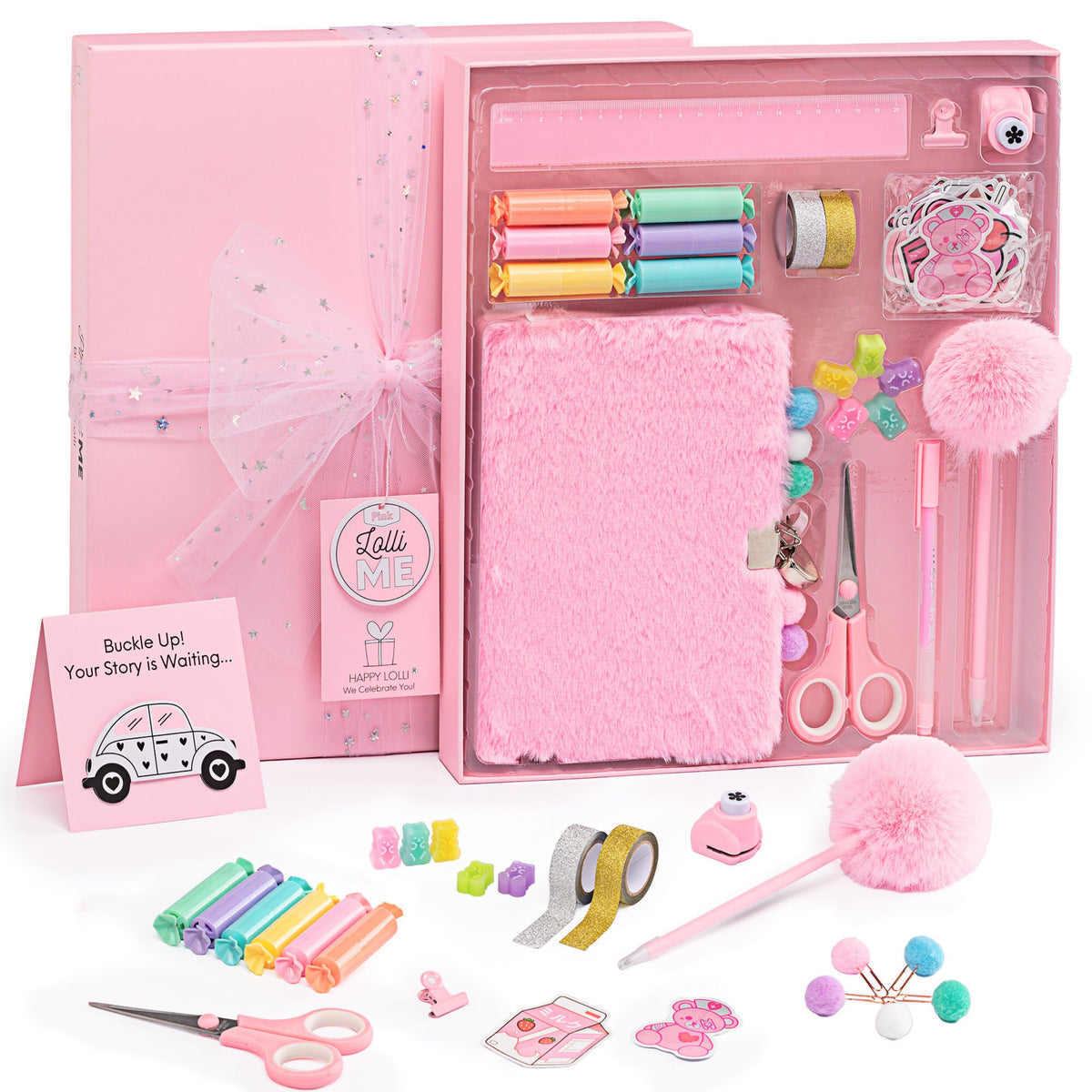 HAPPY LOLLI Pink LolliME diary with lockable cover for private journaling and self-expression
