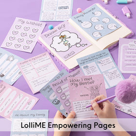 HAPPY LOLLI pom-pom pen adds playful texture to journaling sessions.