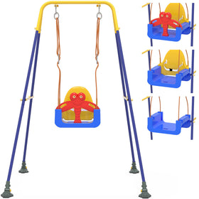 HAPPYMATY 3-in-1 swing seat close-up showing gentle baby motion and safety