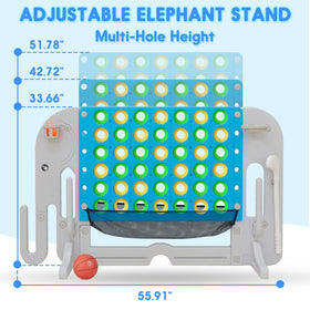 HAPPYMATY elephant themed outdoor game adds playful visual appeal and durability.