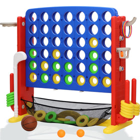 HAPPYMATY giant-4-in-a-row-set in action for family-friendly competition