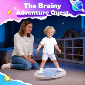 HAPPYMATY Maze Balance Board tilted 15-degree rocker for skate prep and core engagement.