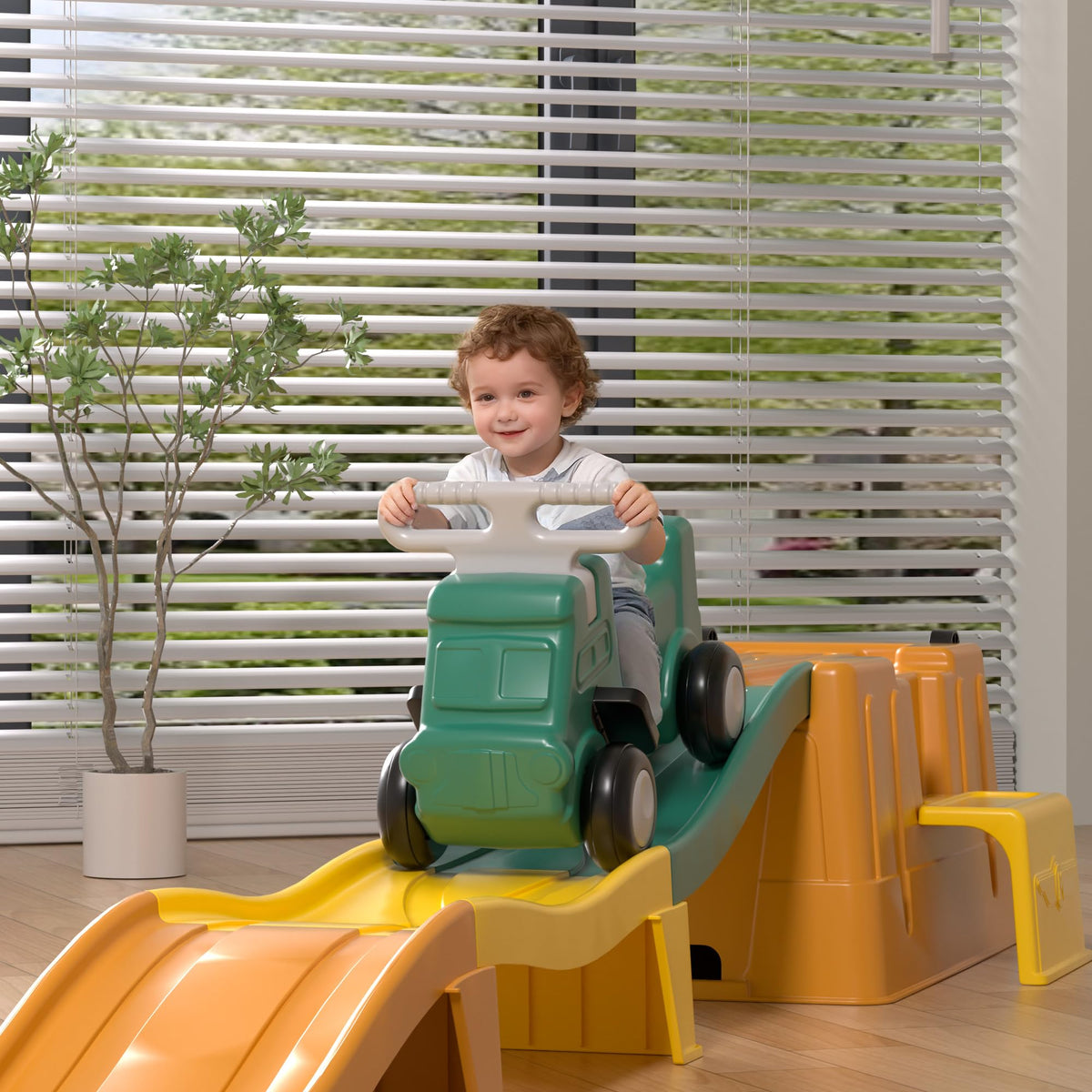HAPPYMATY supports social play and coordination during shared rides.