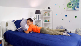 Happy Nappers Grey Shark playtime buddy for movies, games, and naps.
