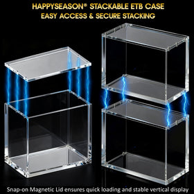 Happyseason ETB acrylic case with rounded edges for safe handling.