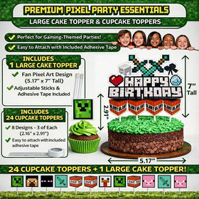 HappySet Pixel Tablecloth: durable, wipe-clean table cover for play-filled celebrations.