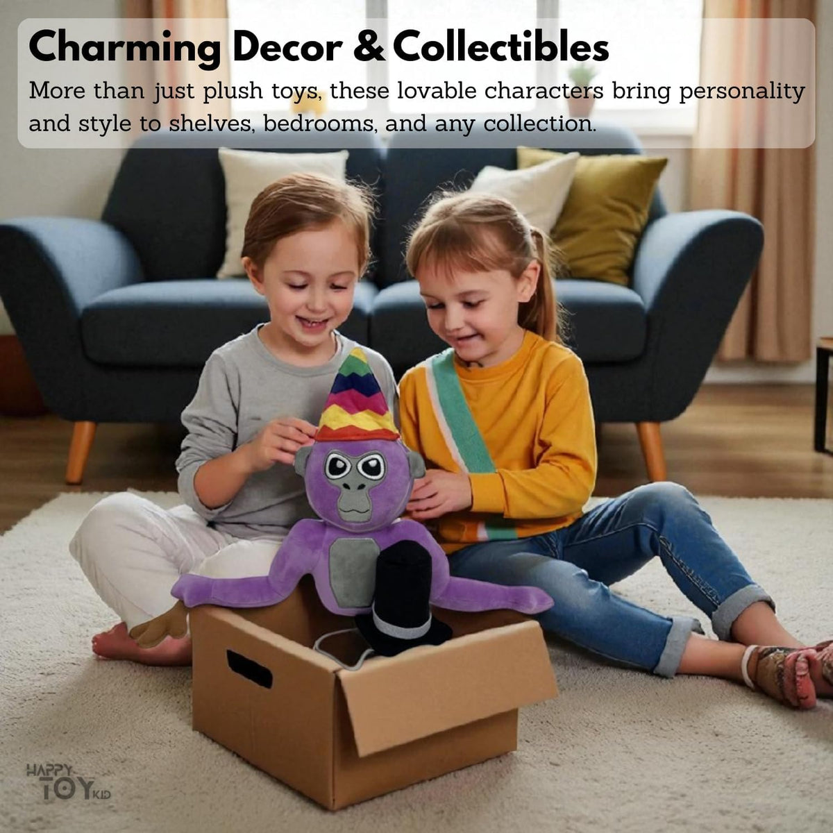 HappyToy Kid plush set of 4 play-ready display for kids