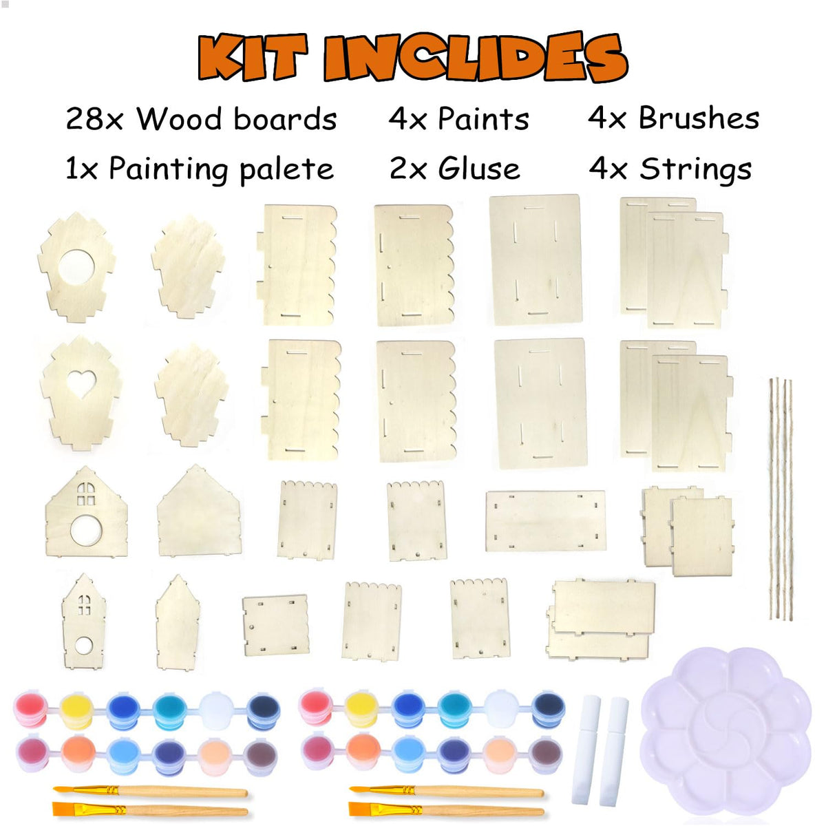 hapray assorted paint colors for kids' creative birdhouse painting