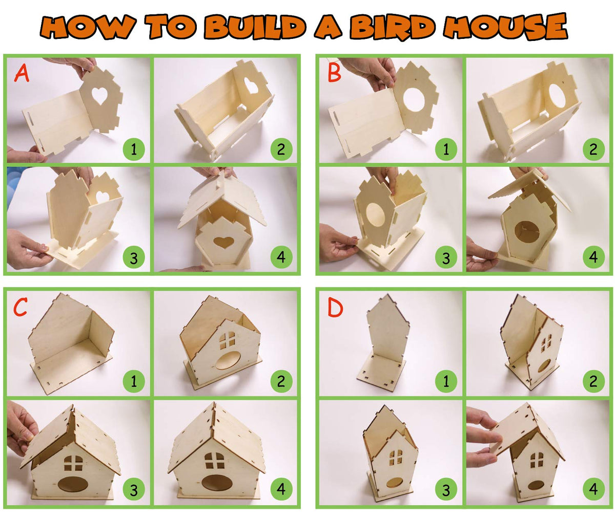 hapray thick wooden birdhouse boards for durable construction