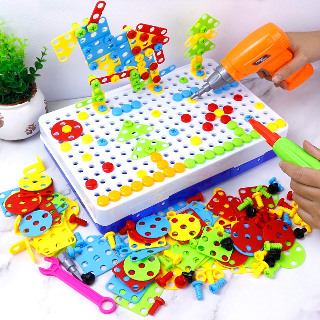 HAPTIME Design Drill Toy Butterfly pattern sparks imaginative color play.