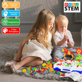 HAPTIME Design Drill Toy Truck pattern promotes problem-solving through building.
