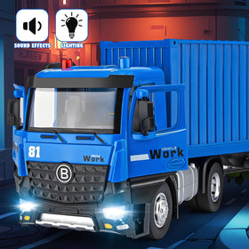 HAPYAD tractor-trailer toy with lights and sounds for sensory play.