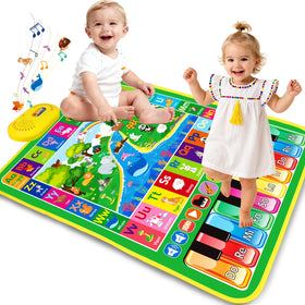 Hapyland Alphabet Animal Piano Mat front view with interactive letters and animals