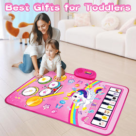 Compact folded Hapyland music mat ready for travel and storage.