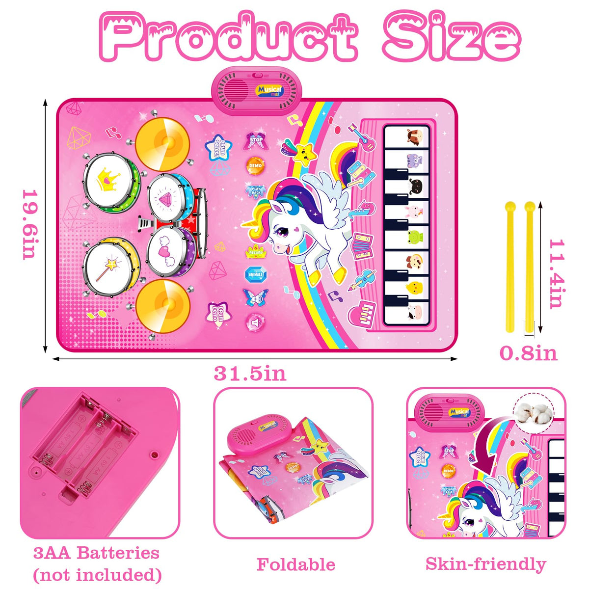 Child stepping on Hapyland music mat showing safe, interactive play.