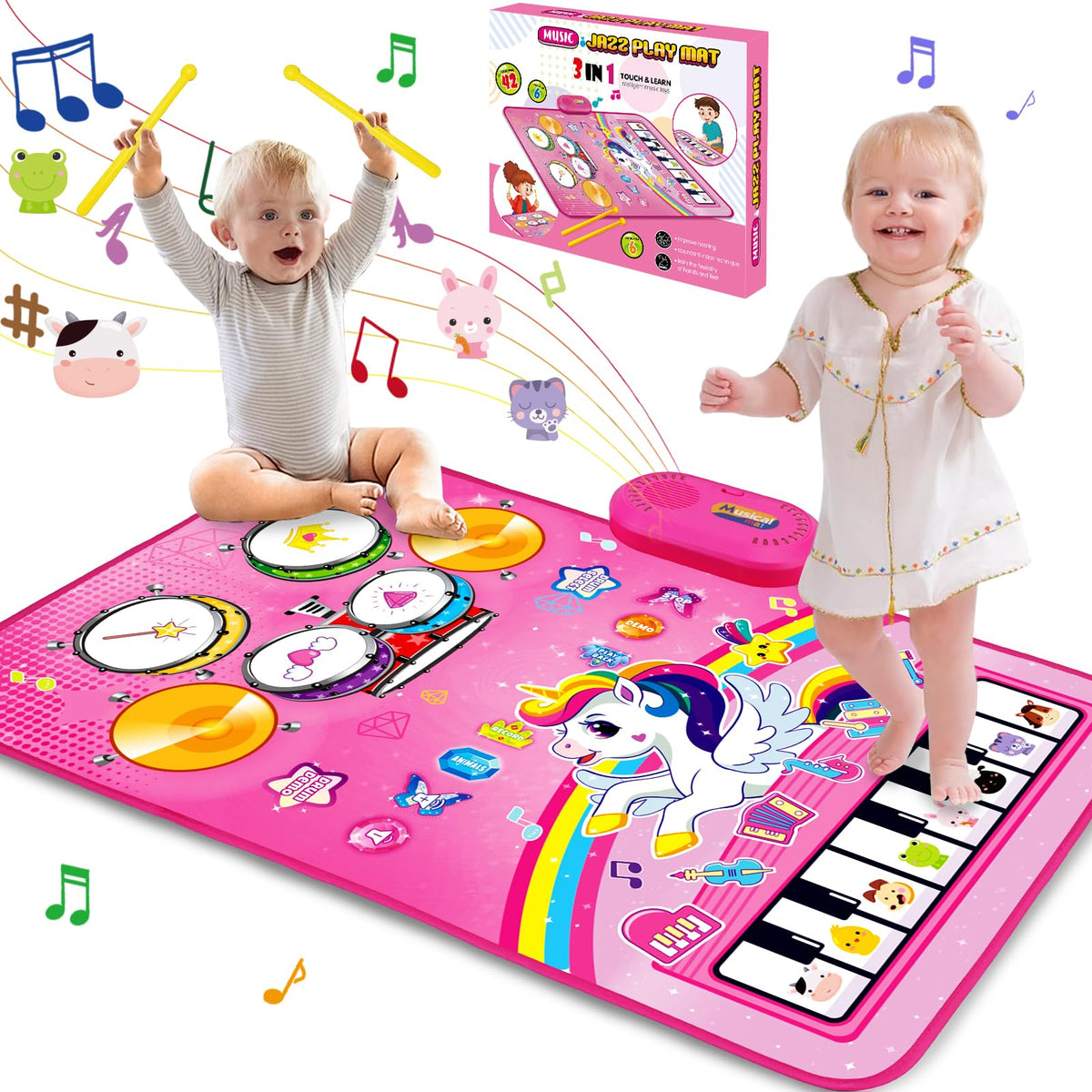 Hapyland music mat piano side for tactile piano exploration and melodies.