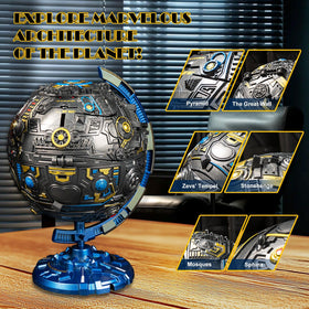 Hapystar Globe transforming toy robot poseable for display and fun.