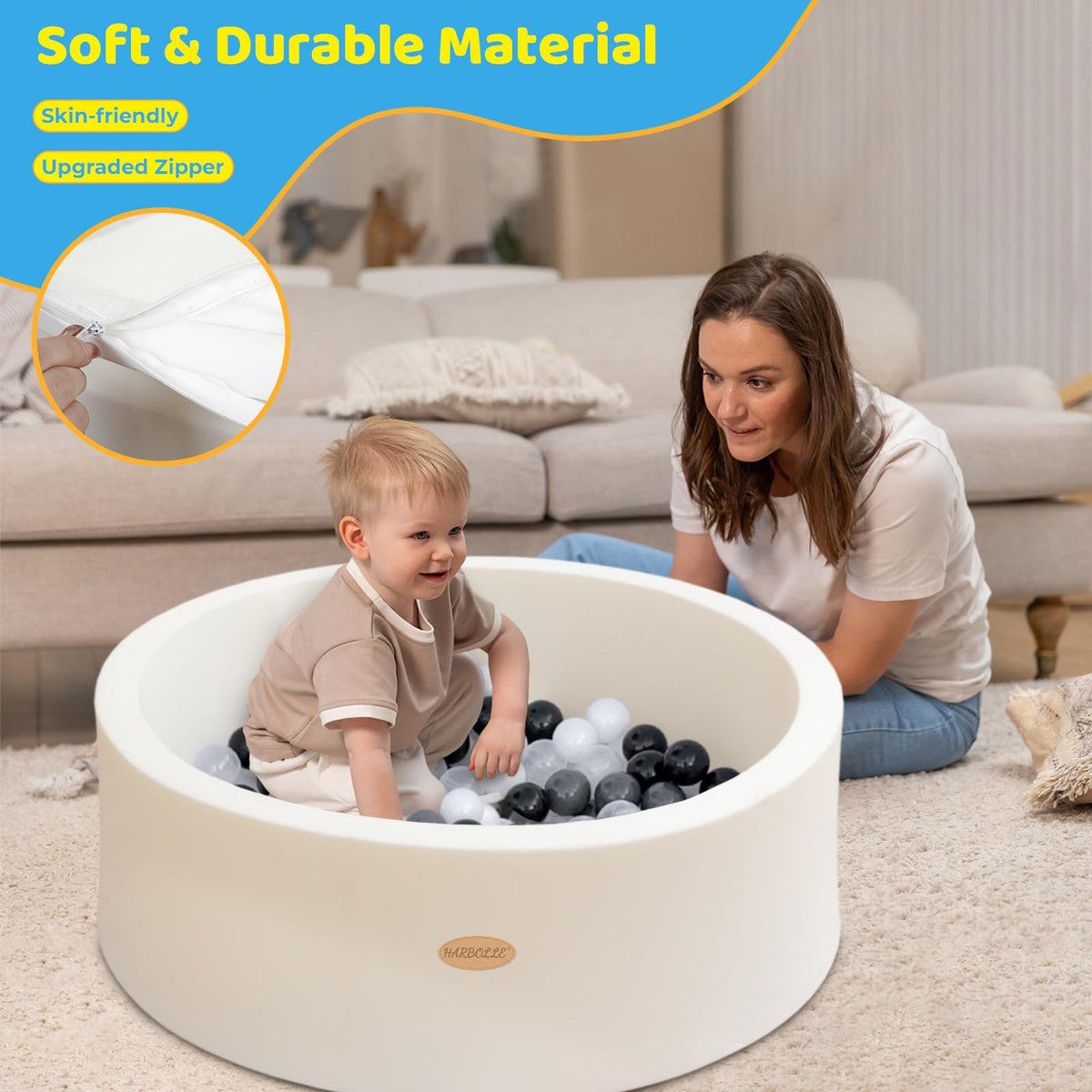 Harbolle ball pit 35-4in diameter provides spacious play area