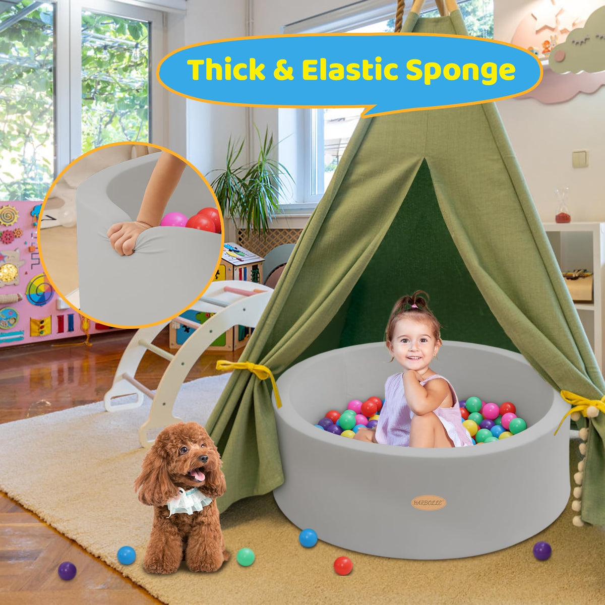 HARBOLLE ball pit assembly in two parts for easy setup