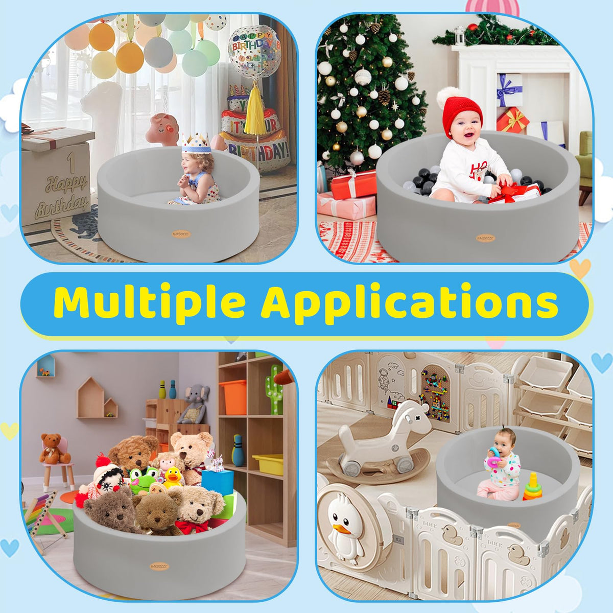 HARBOLLE dimensions image shows 35.4 inch diameter for spacious play space
