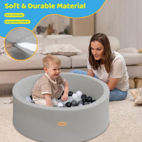 HARBOLLE gray ball pit inner memory foam emphasizes soft cushion and safety for babies