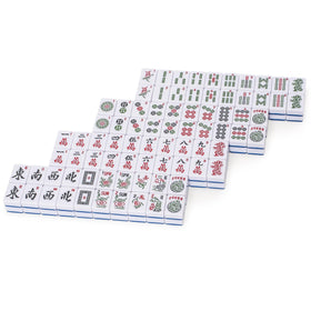 Harbor Tide 166-piece Mahjong set with dual-language engravings for cross-style play.