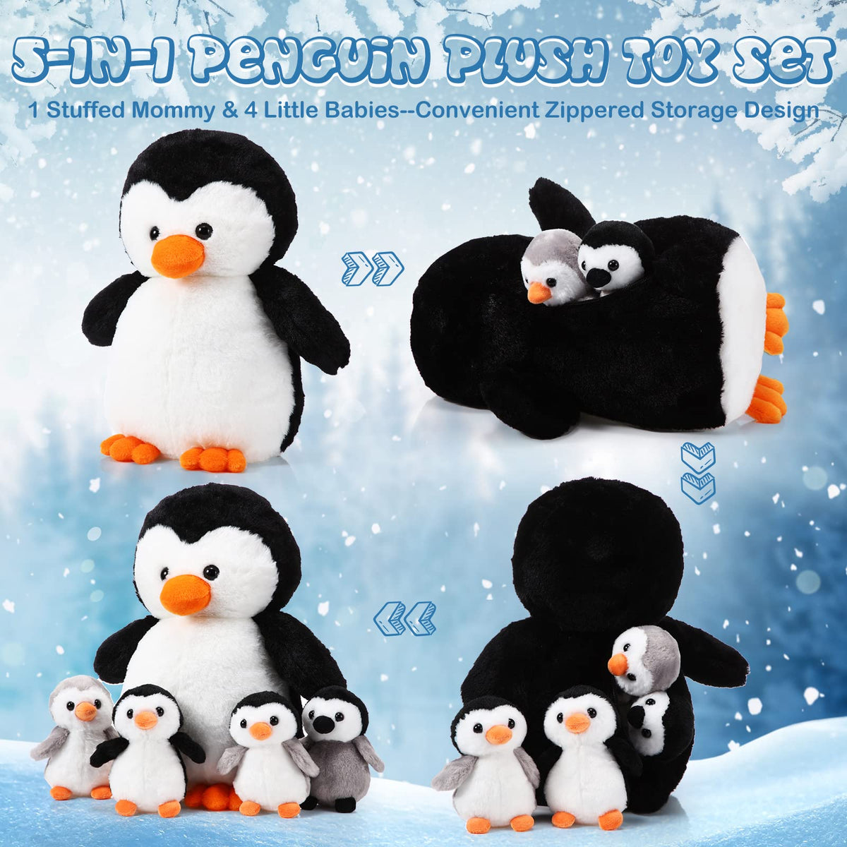 Harrycle baby penguin grey plush with bright eyes for storytelling