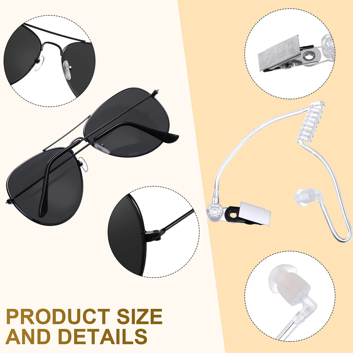 Harrycle black sunglasses for spy-themed outfits at parties.
