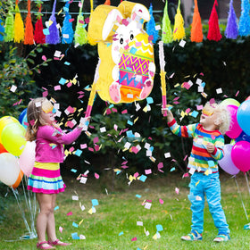 Harrycle Bunny Pinata fill port shows easy stuffing and setup.