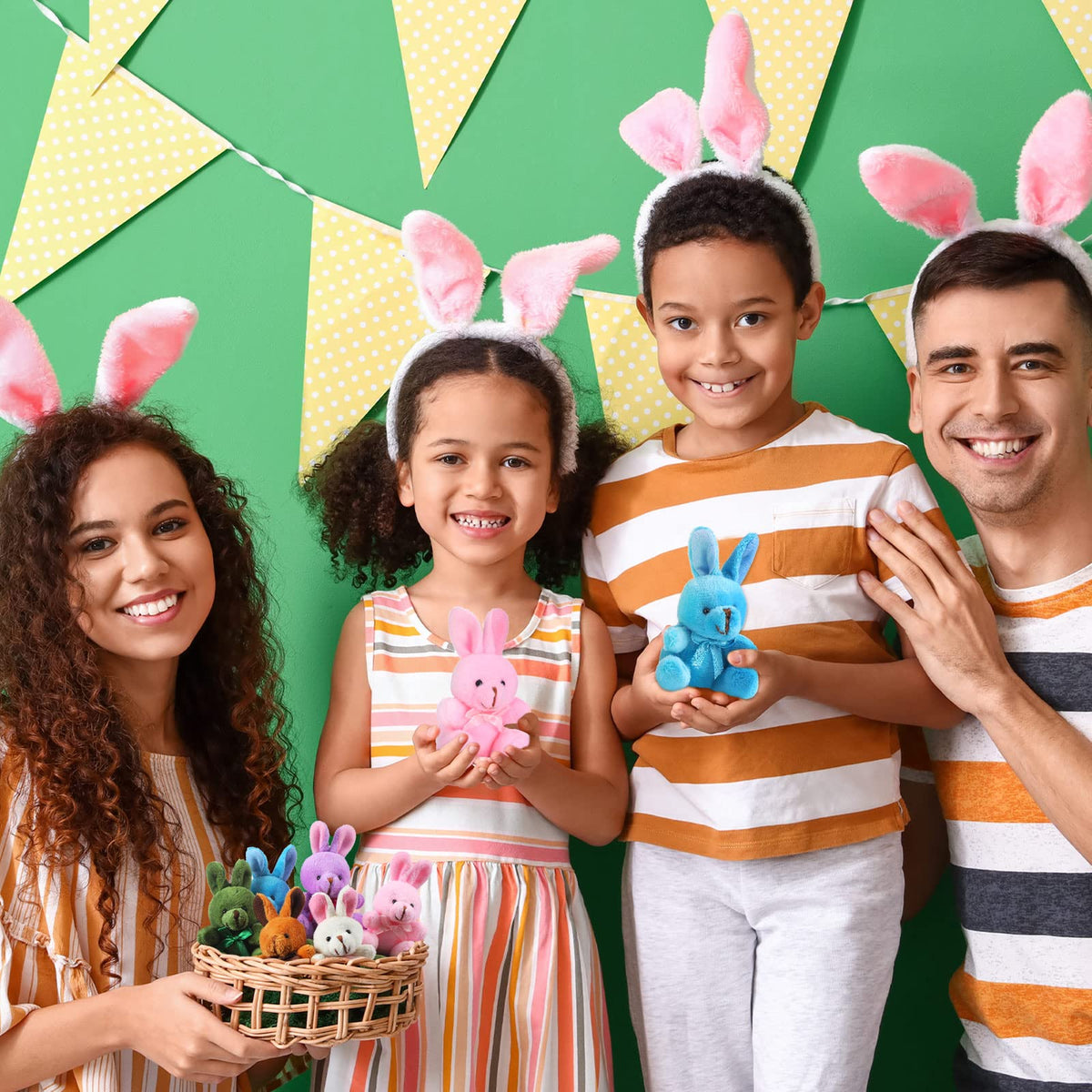 Harrycle mini bunny bulk-pack 4-inch plush set for events and celebrations.