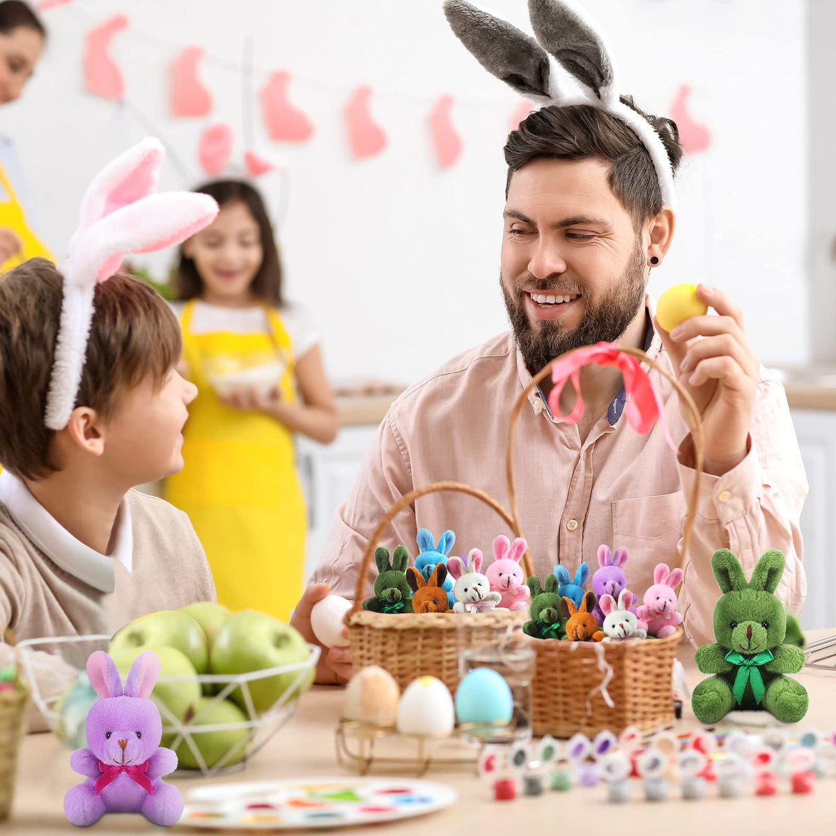 Harrycle mini bunny green 4-inch plush brightens party favors and treat baskets.