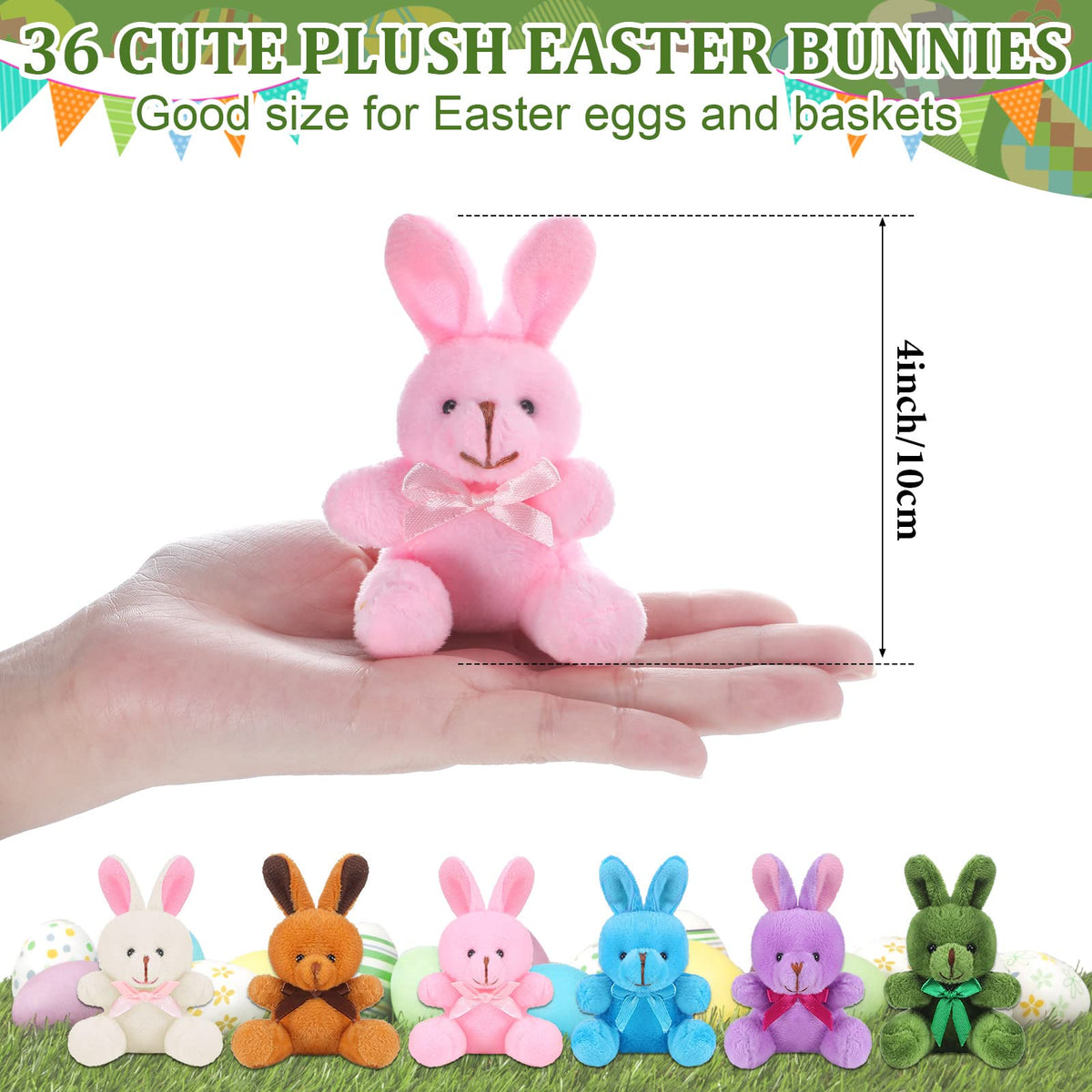 Harrycle mini bunny purple 4-inch plush ideal for gift toppers and decorations.