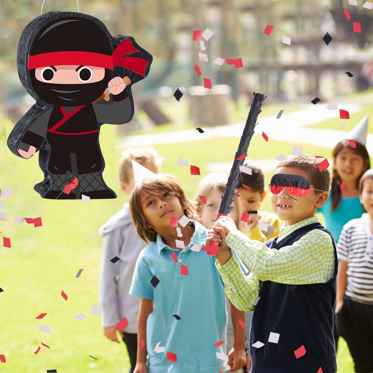 Harrycle Ninja Pinata Mini dimensions shown for planning party layout