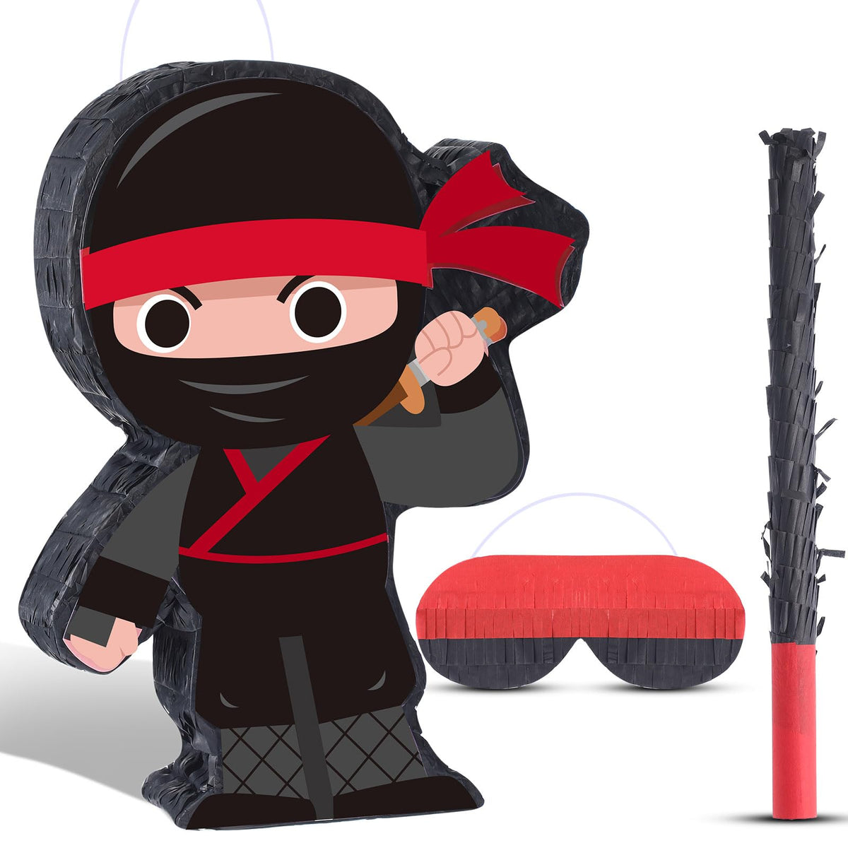 Harrycle Ninja Pinata Mini front view perfect for vibrant birthday party decor