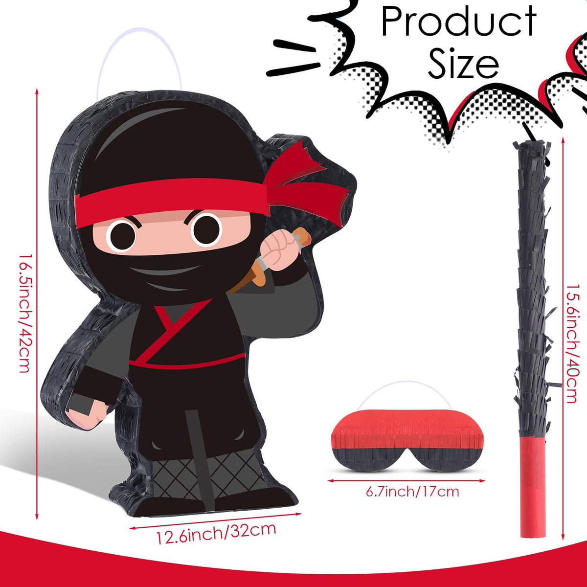 Harrycle Ninja Pinata Mini side view showing compact size for easy setup