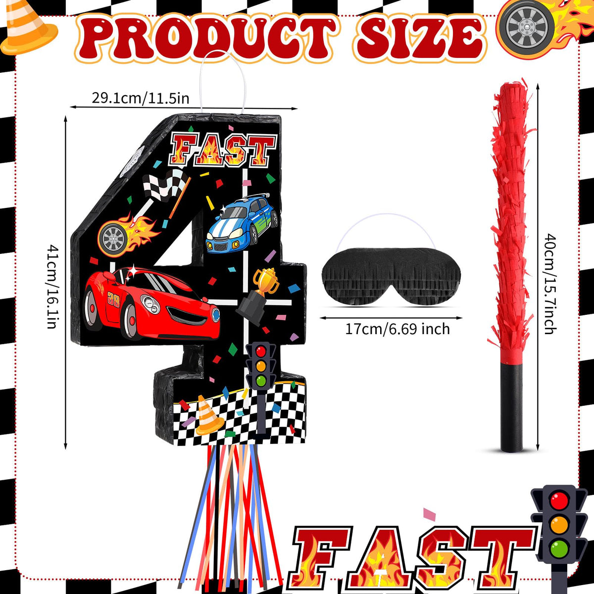 Harrycle pinata PVC bat included for safe, simple hits.
