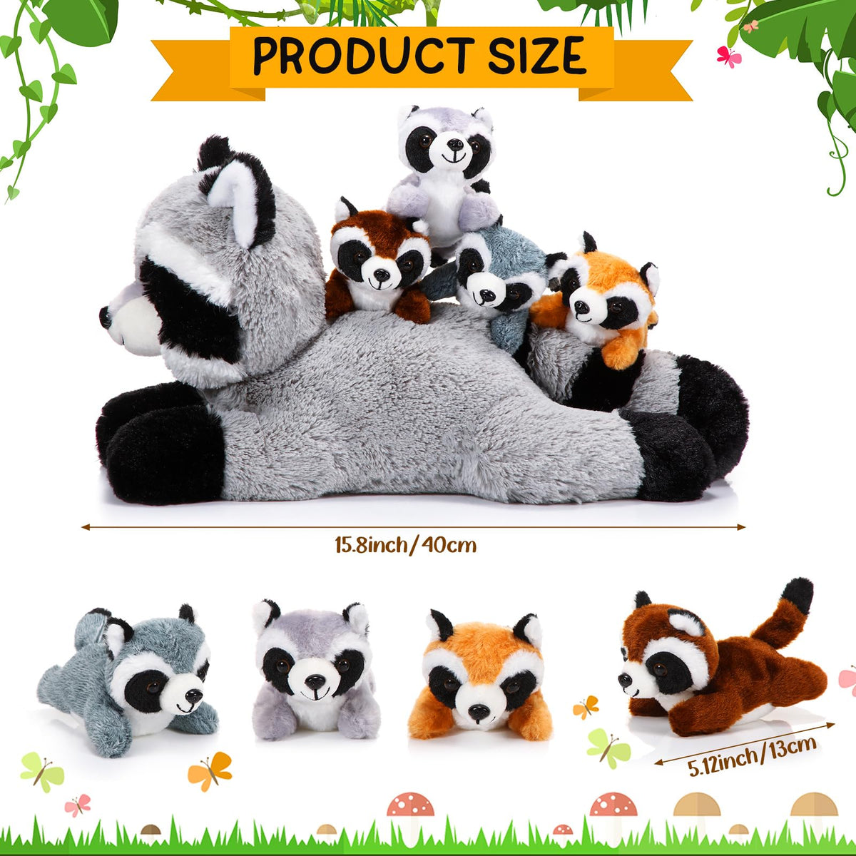 Harrycle raccoon plush close up showing expressive eyes.