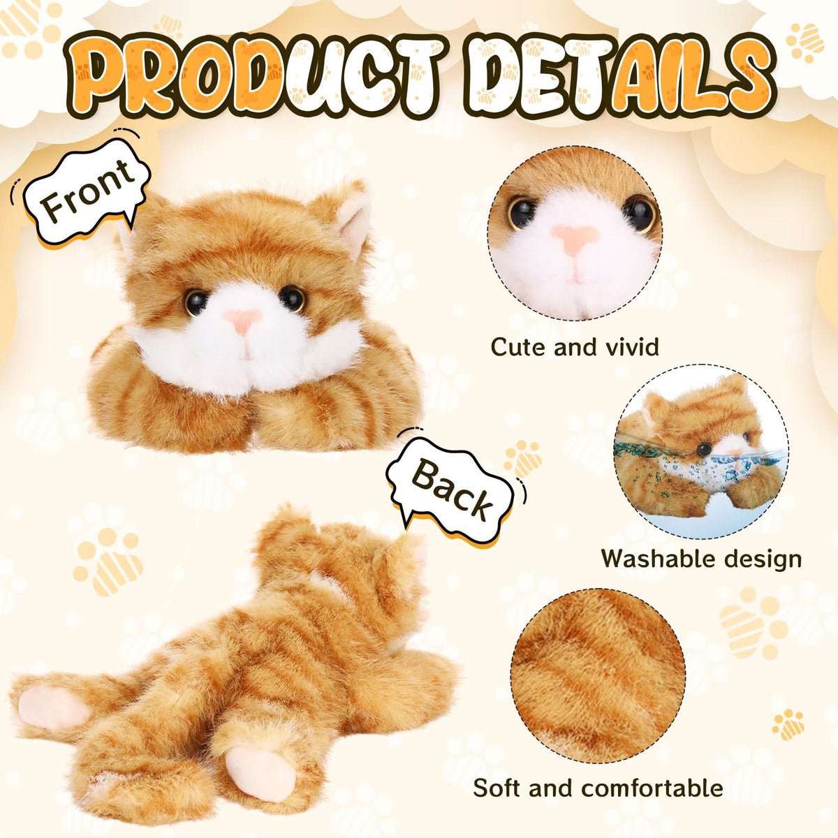 Harrycle soft kittens plush set in varied colors for gifting