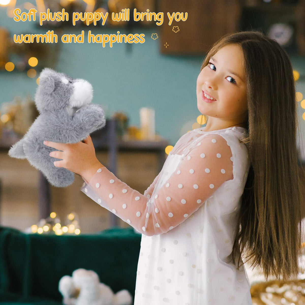 Harrycle Spotted Dog plush puppy, colorful toy for imaginative play.