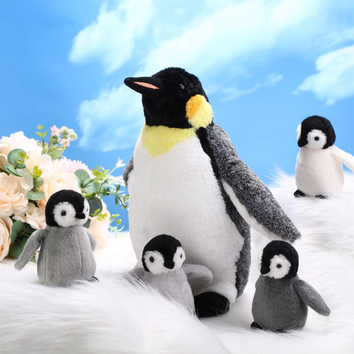 Harrycle vacuum-packed penguin plush, fluff up after unboxing